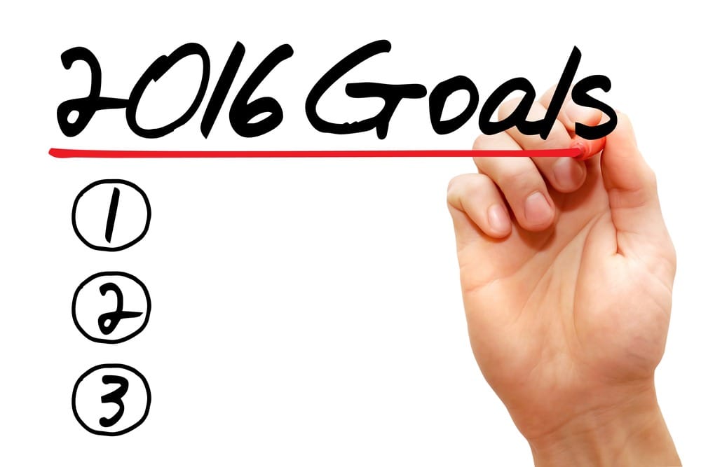 Illustration hand writing list of 2016 goals
