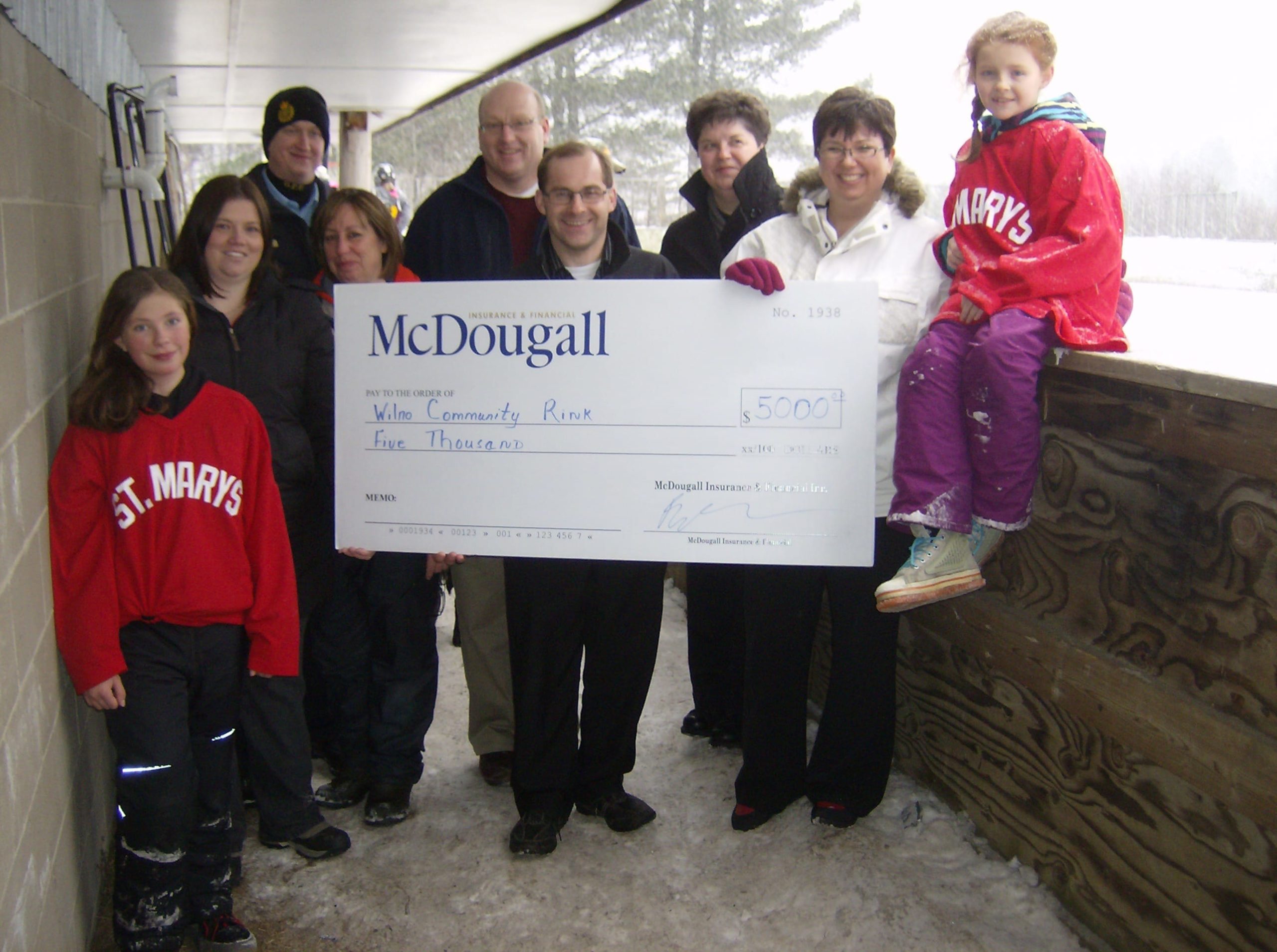 Cheque presentation for McDougall Family Fund 2014