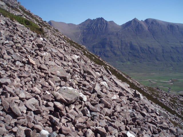 Scree on mountain side