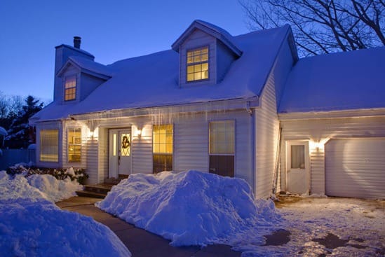 House covered in snow