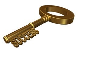 Huge gold key with lettering 