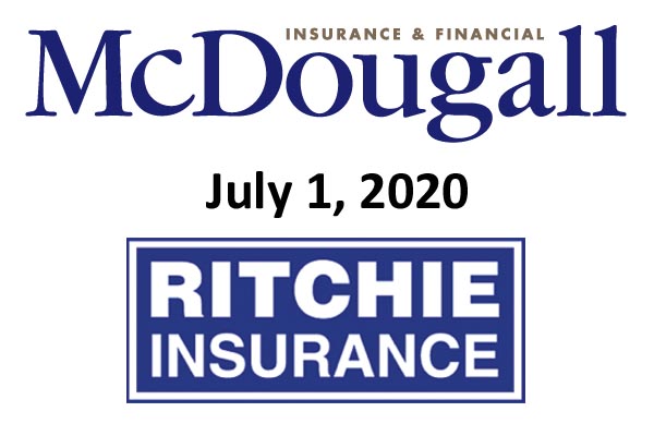 Logo of Ritchie Insurance and McDougall Insurance as part of the merger.