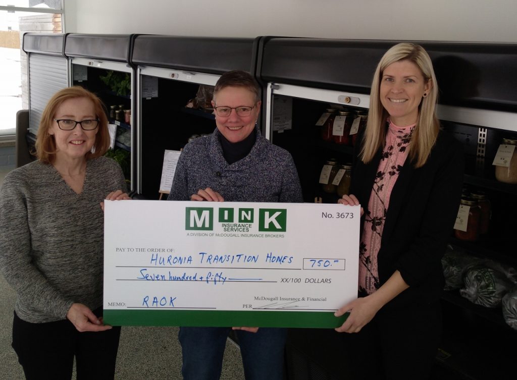 McDougall Insurance in Midland donates to Huronia Transition Homes