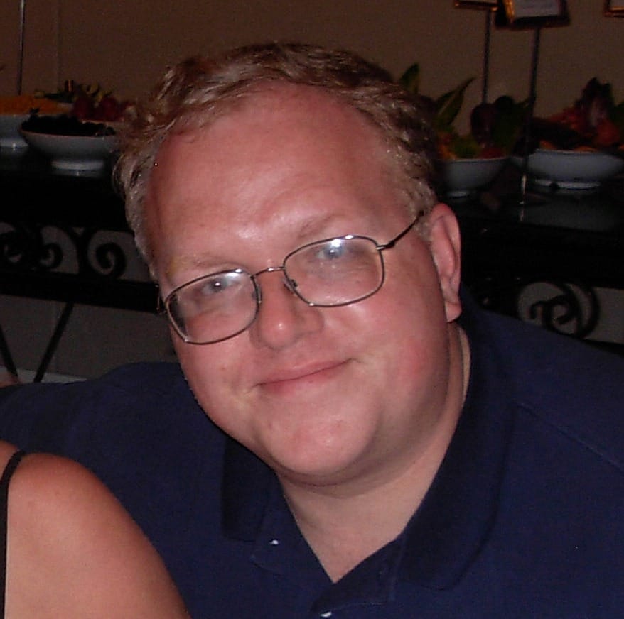 Scott Ferrier smiling wearing blue shirt