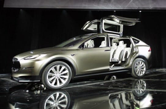 Dark coloured Tesla, a top selling SUV