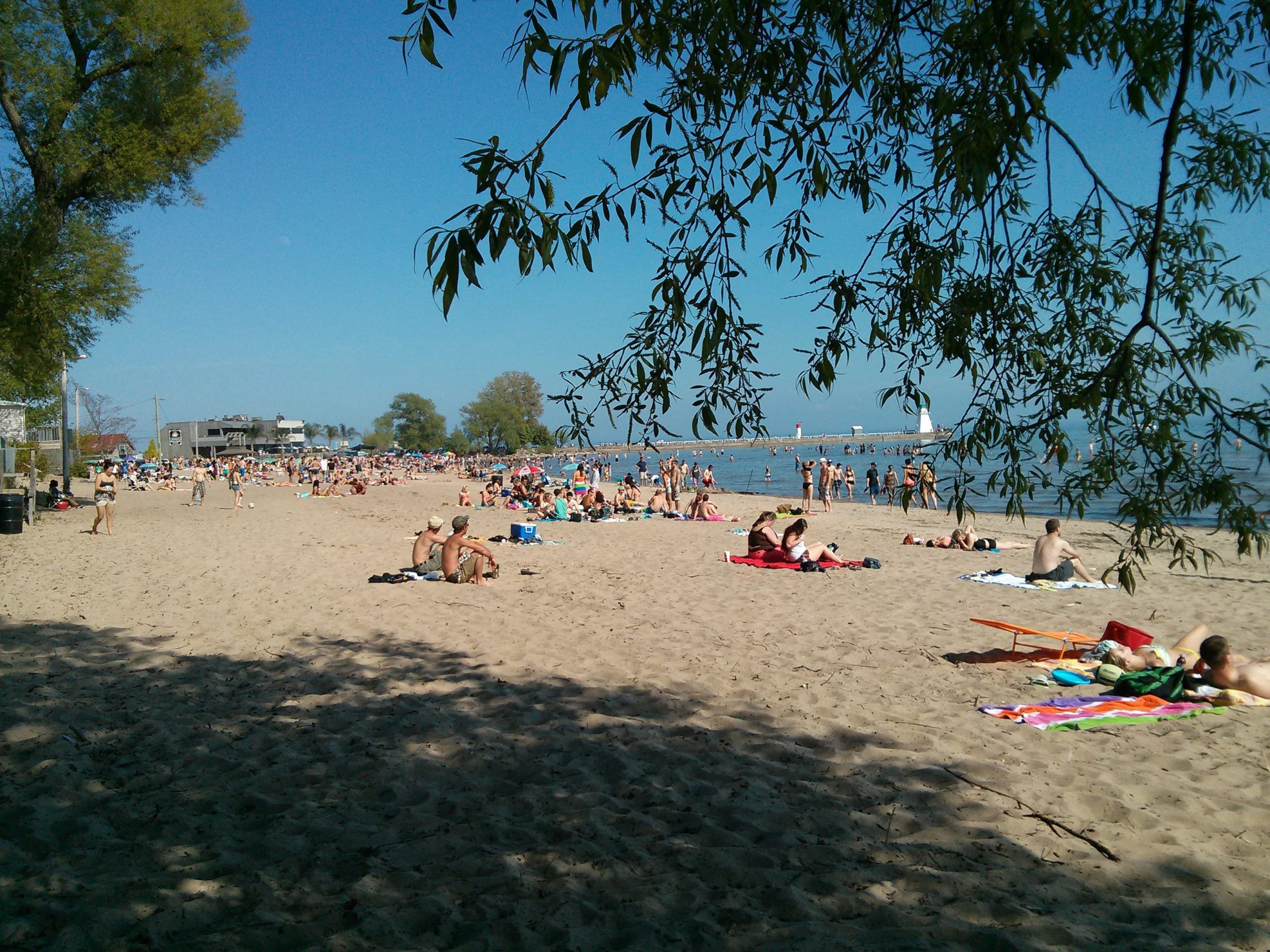 People on the beach on the long weekend