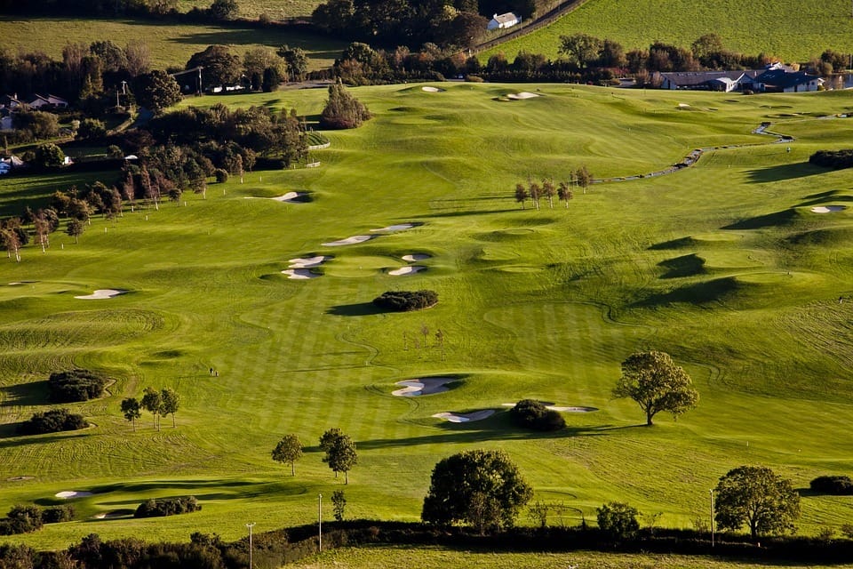 sky view of golf course