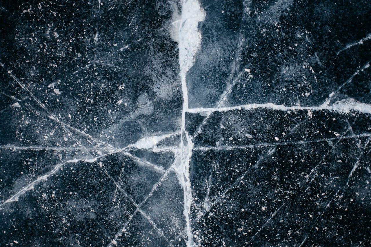 black ice on road