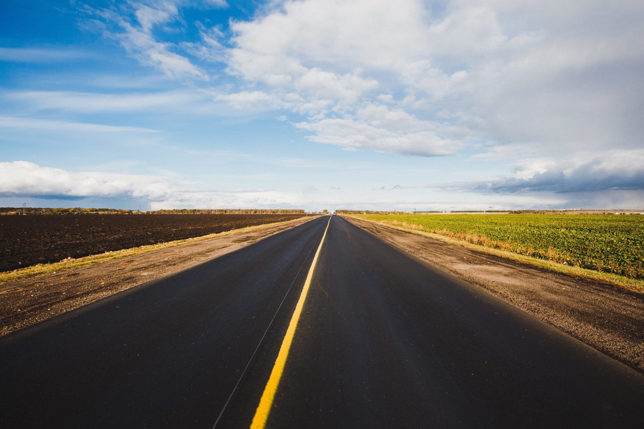 open road with no vehicles