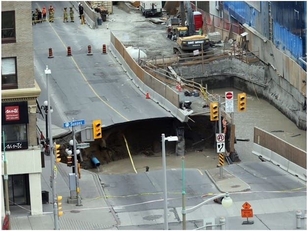 Huge pothole on Ottawa street