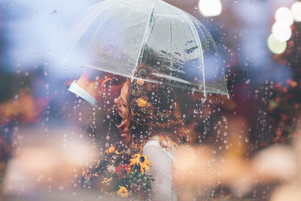 rain at a wedding