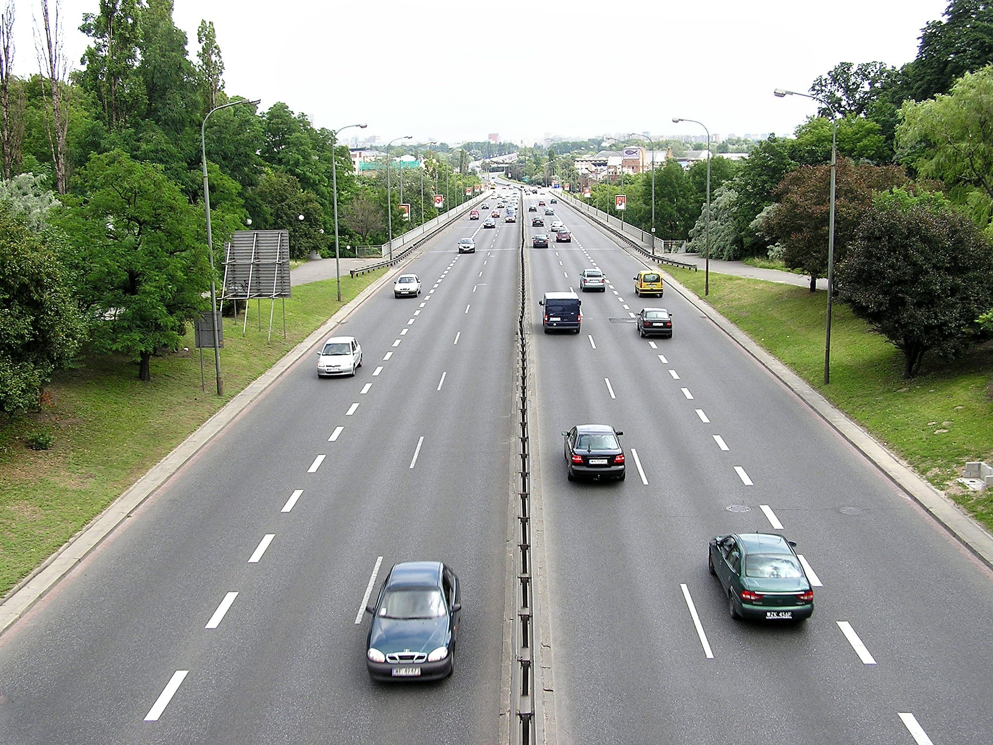 Cars on roadway