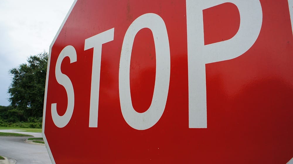 Close up of Stop Sign