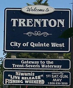 Trenton, City of Quinte West sign