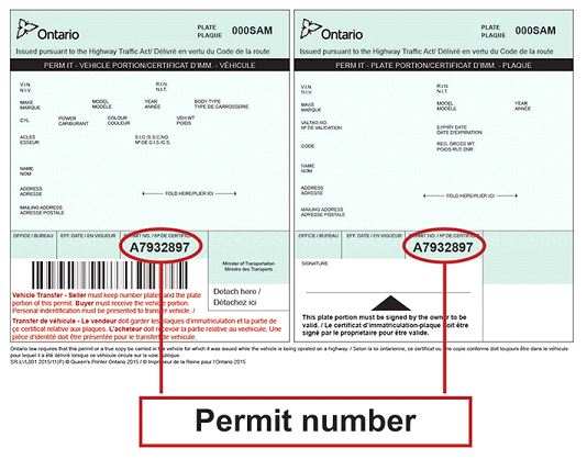 vehicle permit number