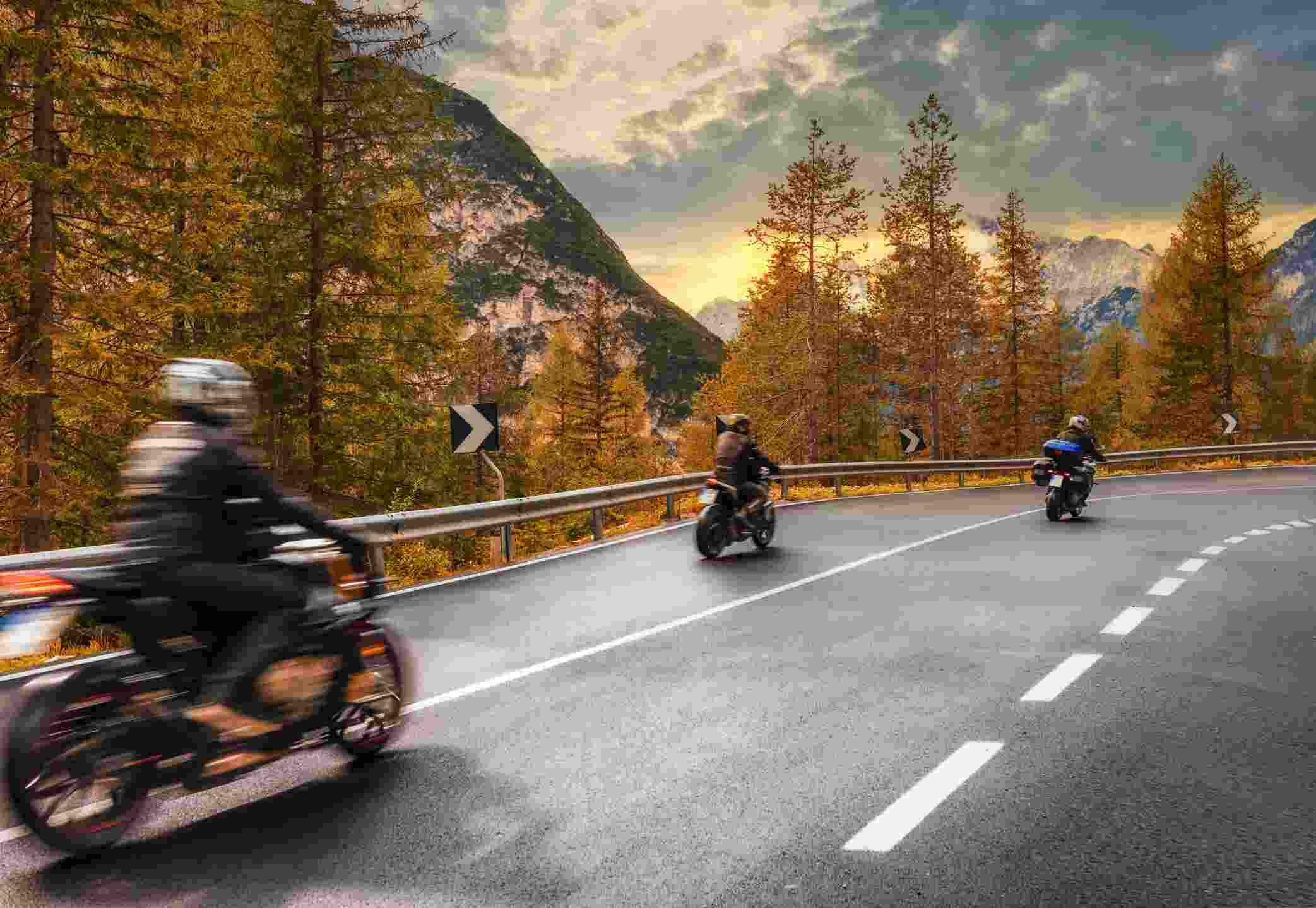 Motorcycles on the road